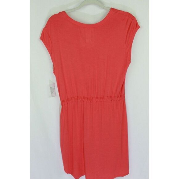 Nicole MIller Dress Large Pullover Jersey Orange Sleeveless New - Picture 3 of 6